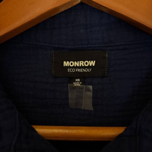 Monrow Women Dress Size XS Organic Cotton Gauze Collared Minimalist Preppy Beach - Picture 6 of 10